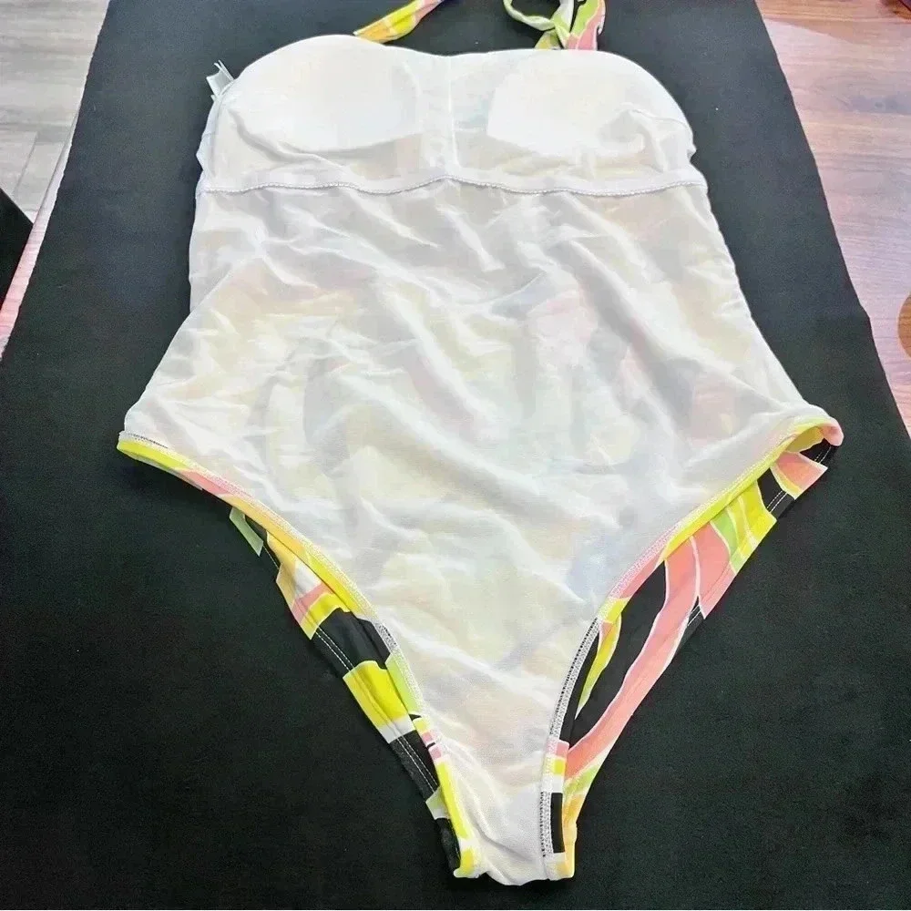 Cupshe one piece swimsuit never worn NWOT black pink green orange 1X - Picture 5 of 9